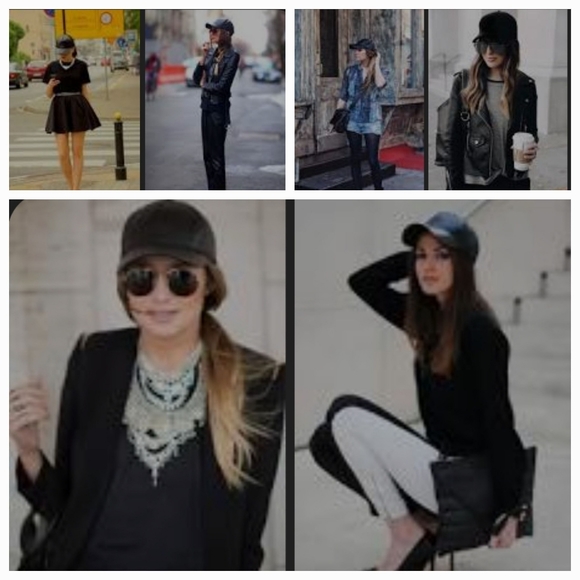 Faux-Leather Adjustable Baseball Hat - Picture 10 of 10